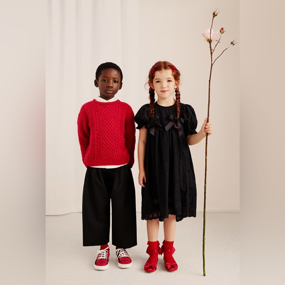 Simone Rocha H&M Black Eyelet Dress 5-6y